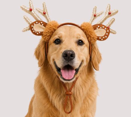 Show full view: Just Joyful Reindeer Dog Headband, Multicolor slide 2 of 3