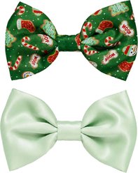Just Joyful Christmas Stocking & Candy Cane Dog Bow Set, Multicolor, 2 count