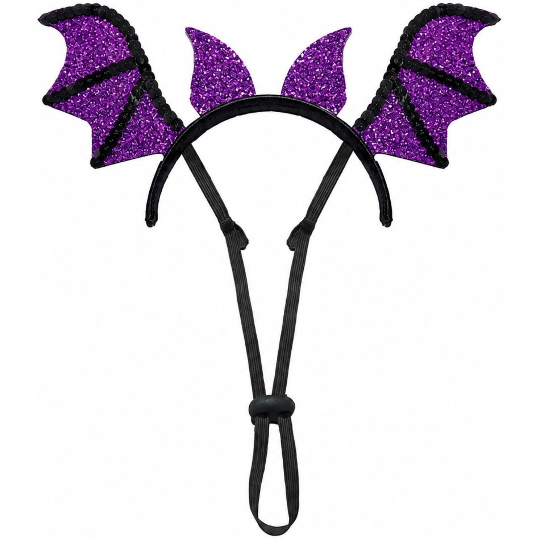 Just Joyful Halloween Bat Dog Headband, Purple/Black