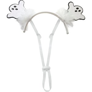 Just Joyful Halloween Ghost Dog Headband, White