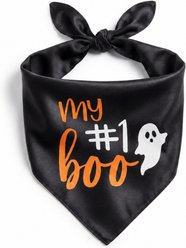 Just Joyful Halloween Boo Dog Bandana, Black slide 1 of 4