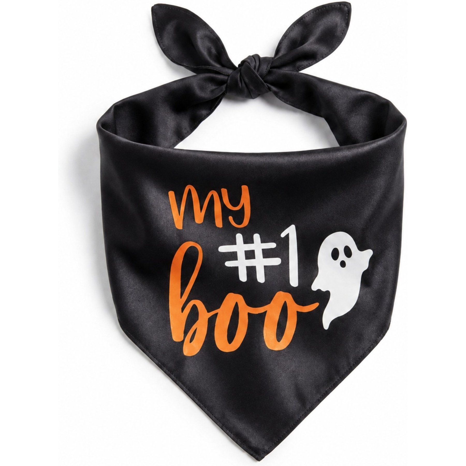 Just Joyful Halloween Boo Dog Bandana, Black