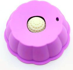 GroovyPets Anti-Slip Stable & Non-Skid Plastic Slow Feeder Dog Bowl, Medium: 0.8-cup, Purple