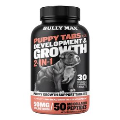 Bully Max 2-in-1 Development & Growth Tablet Supplement for Puppies, 3.2-oz bottle