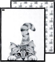 Pavilion Plush Cat Blanket, 50 x 60-in, Black/White