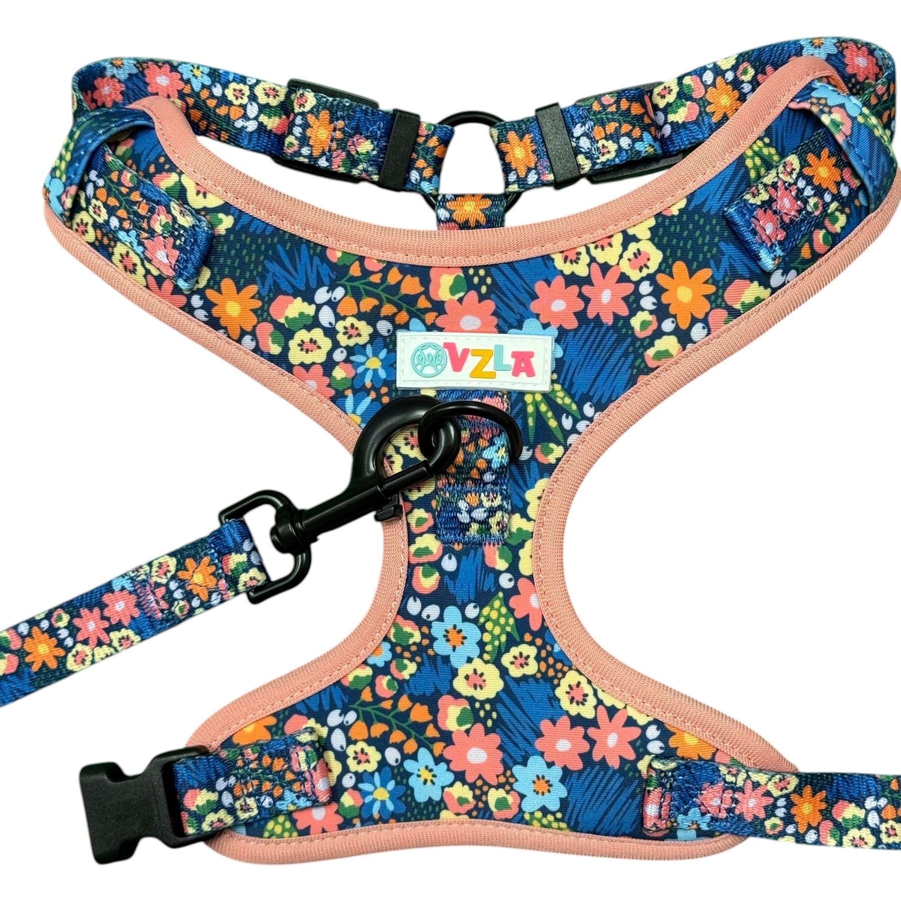 OVZLA Adjustable Lightweight & Comfortable Everyday Walking No-Pull Dog Harness, Multicolor, Medium: 15.7 to 24-in chest