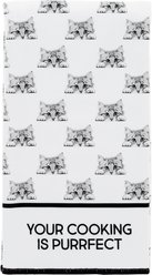 Pavilion Cat Tea Towel, Black/White