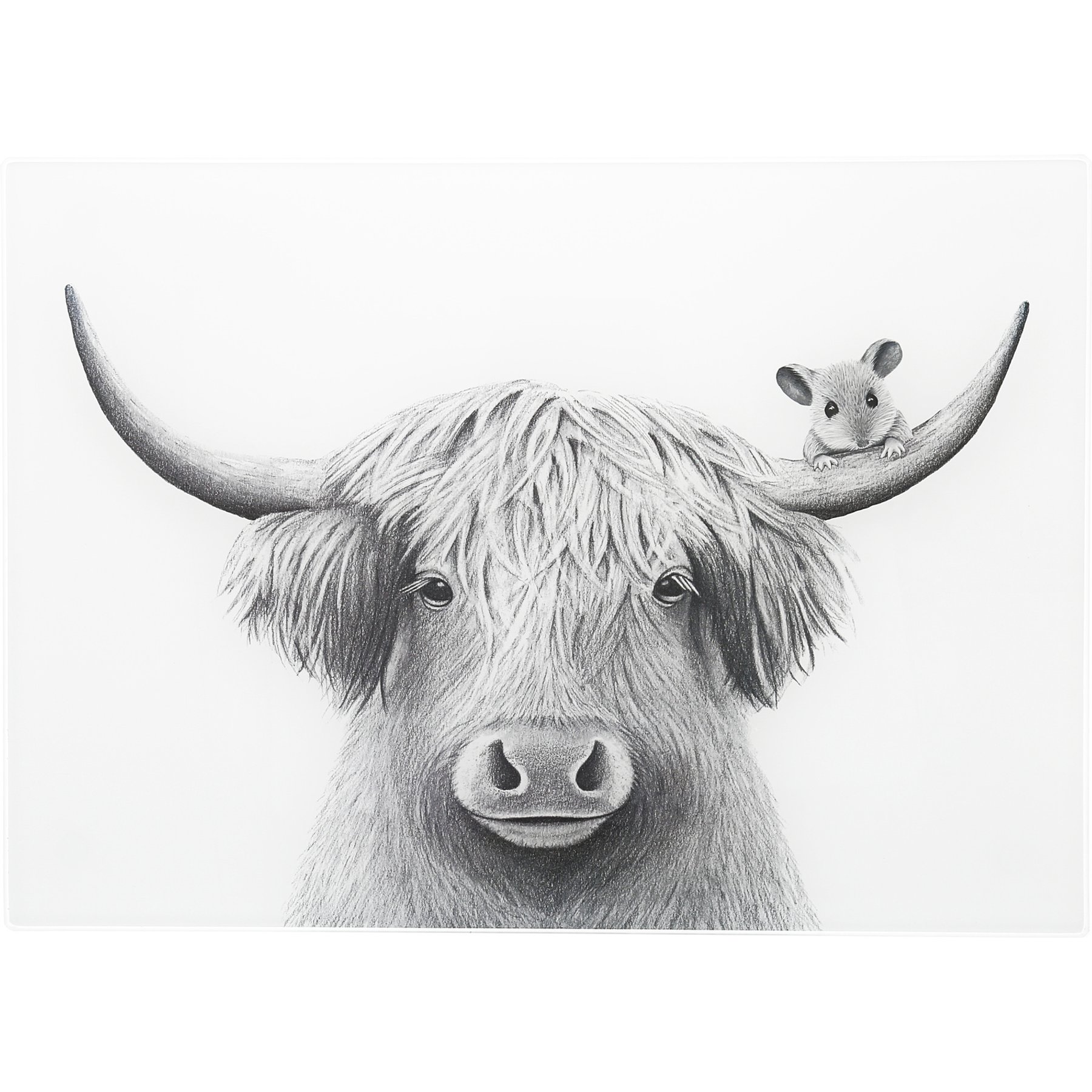 Pavilion Highland Cow Cutting Board, Black/White, 13.75 x 9.75-in