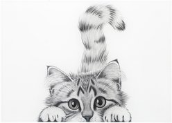 Pavilion Cat Cutting Board, Black/White, 13.75 x 9.75-in