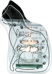 Pavilion Pawprints Candle Holder Memorial Keepsake, Silver