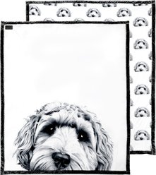Pavilion Plush Dog Blanket, 50 x 60-in, Black/White