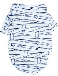 Doggie Design Halloween Camp Mummy Graphic Dog Shirt, White, X-Small