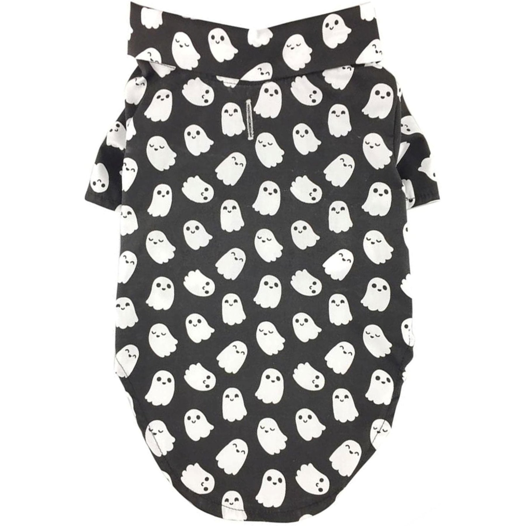 Doggie Design Halloween Camp Ghosts Graphic Dog Shirt, Black, Medium
