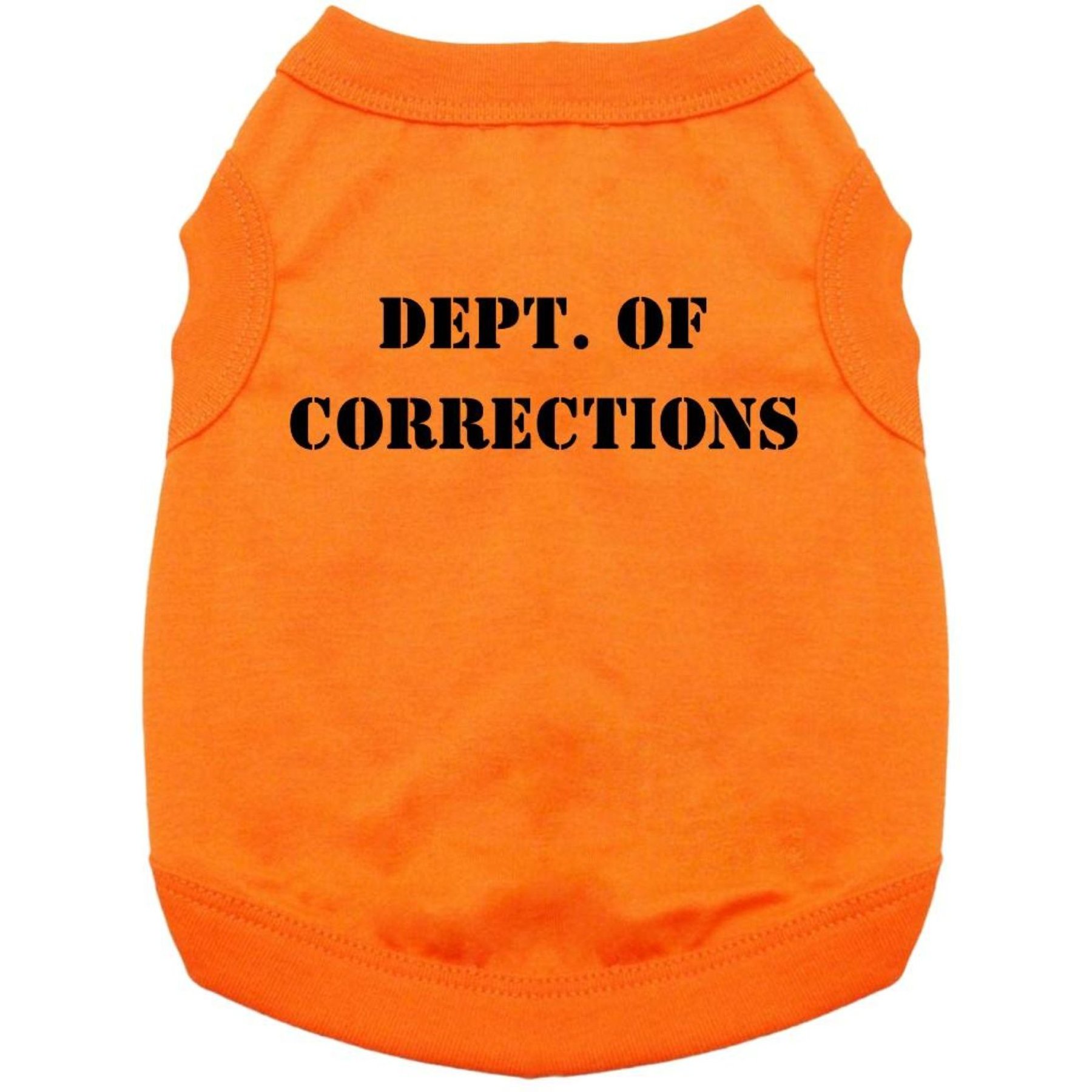 Doggie Design Dept. of Corrections Solid Dog Shirt, Orange, Large