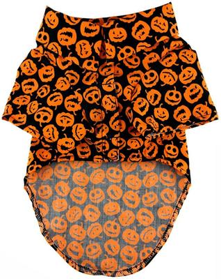 Show full view: Doggie Design Camp Halloween Jack-o-Lanterns Graphic Dog Shirt, Black, X-Large slide 2 of 5