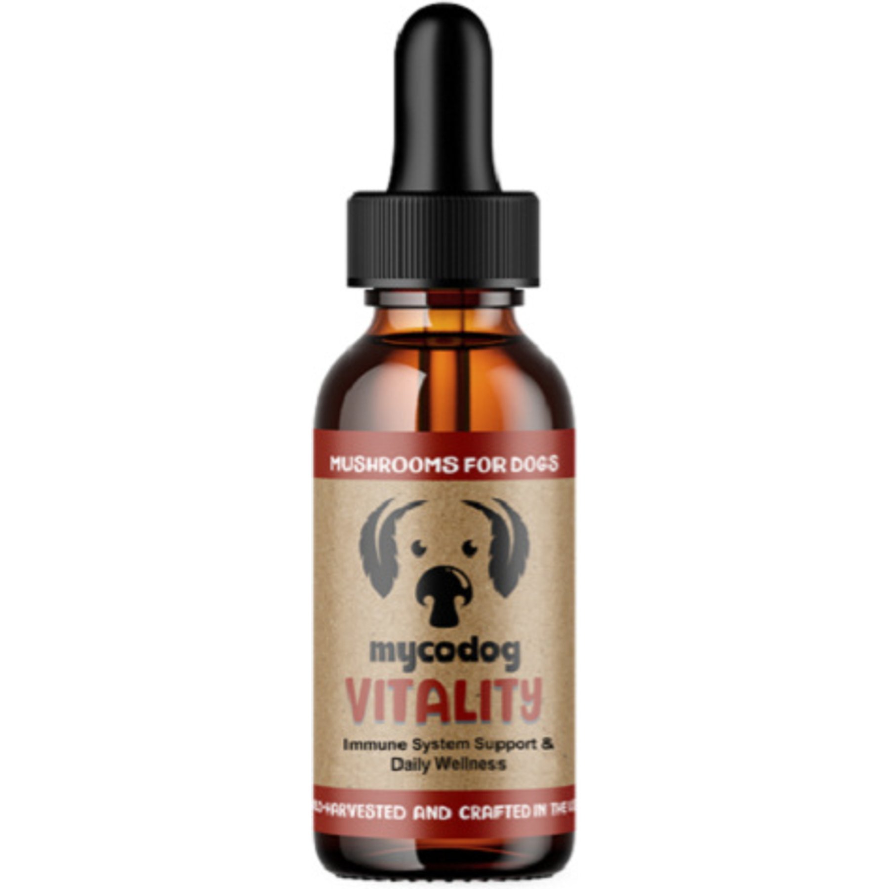 MycoDog Vitality 20-in-1 Multivitamin Turkey Tail Blend Immune Support Supplement for Dogs, 1-fl oz bottle