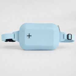NonoPets Rectangular Silicone Training Waist Pouch with Zipper Closure & Textile Belt for Hands Free Reward Storage, Blue