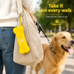 NonoPets Bone Shaped Silicone Training Pouch with Zipper Closure & Metal Clip Reward Storage Dog & Cat Collar-Accessory, Pink slide 2 of 8