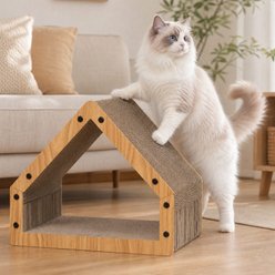 FUKUMARU 16-in Microfiber Carboard Cat Scratching Post, Little Brown