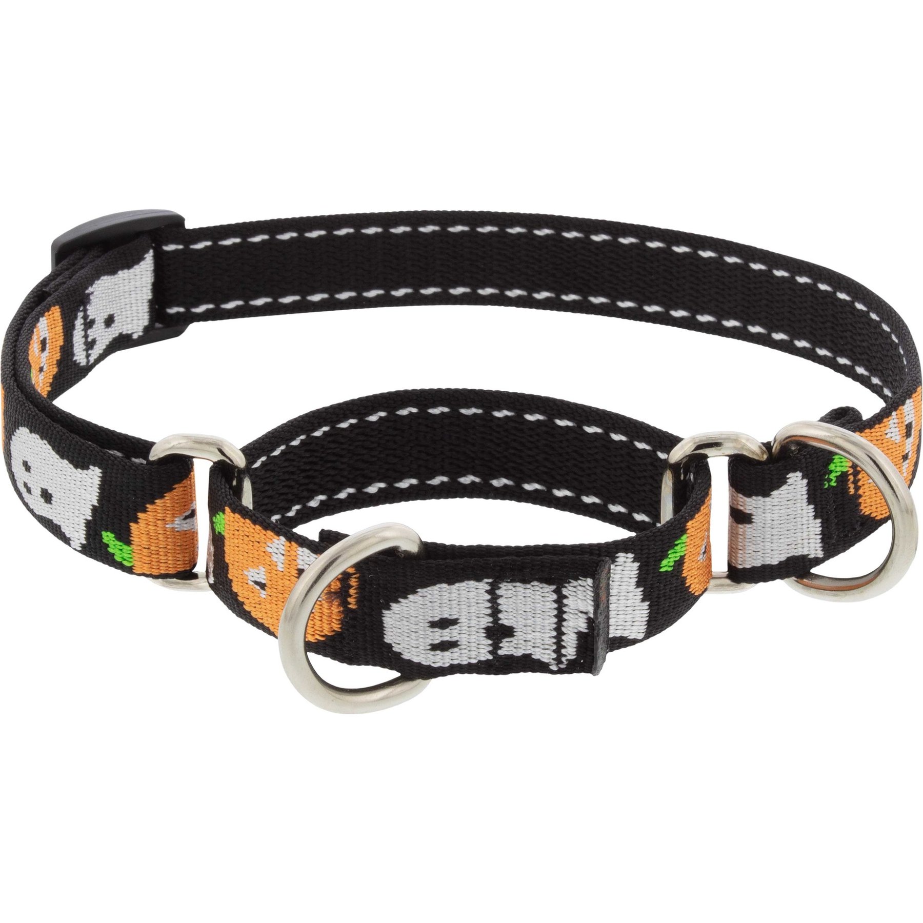 LupinePet Halloween Design Martingale Slip-on Adjustable Training Dog Collar, Ghost, Small: 10 to 14-in neck, 3/4-in wide