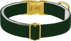 OOPSDOGGY Custom Engraved Velvet Personalized Dog Collar with Gold Metal Buckle, Green, Medium: 12 to 15-in neck, 4/5-in wide slide 2 of 7