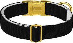 OOPSDOGGY Custom Engraved Velvet Personalized Dog Collar with Gold Metal Buckle, Black, X-Large: 19 to 24-in neck, 1-in wide slide 2 of 7