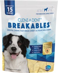 Clenz-a-dent Breakables Rawhide Chicken Dental Medium Dog Chews, 15 count slide 1 of 7