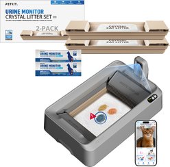 PETKIT Purobot Crystal Duo Camera & PH Monitoring Automatic Cat Liter-Box, Grey, Large, 2 count