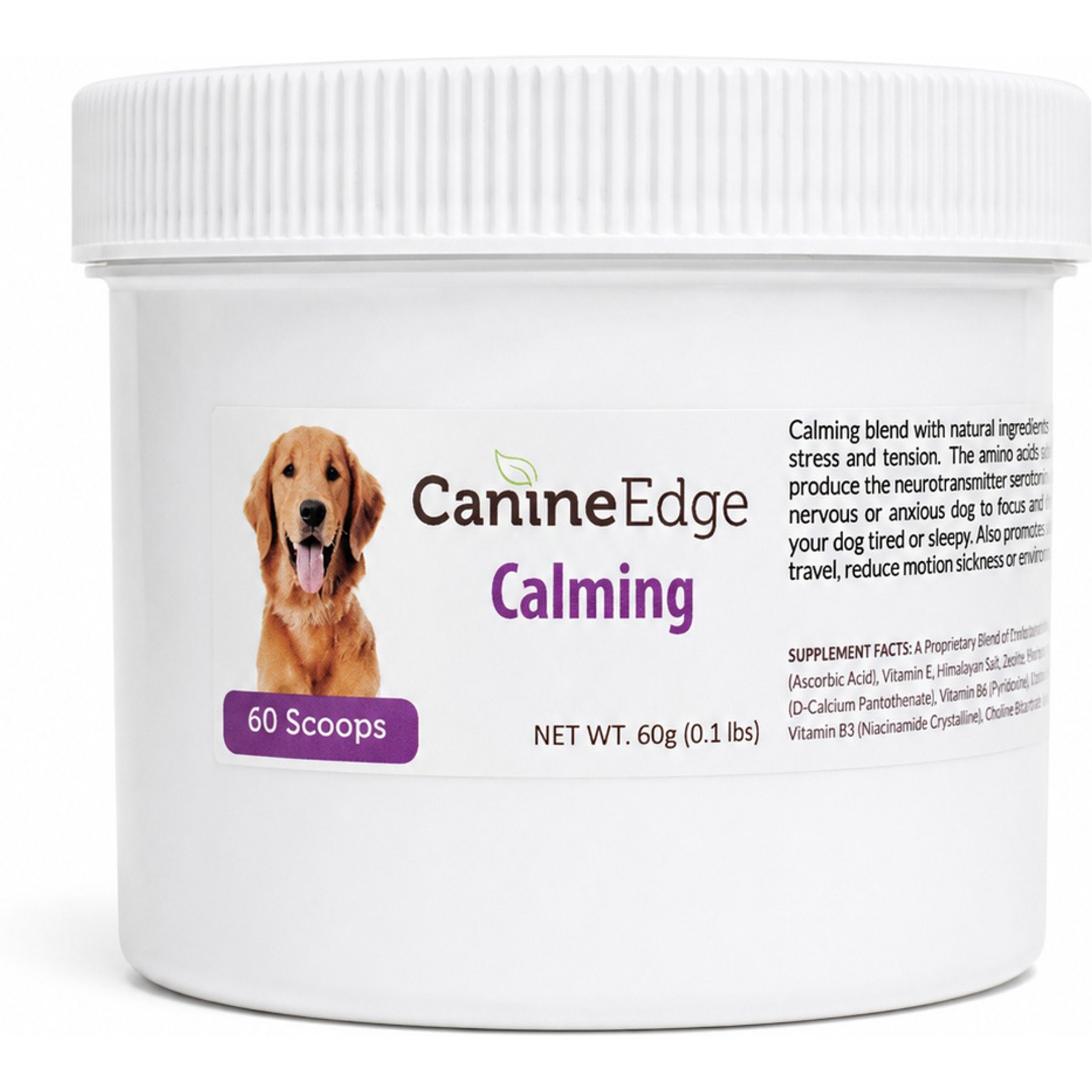T.H.E. Canine Edge Calming Carrot Flavored Powder Supplement for Dogs, 2.11-oz
