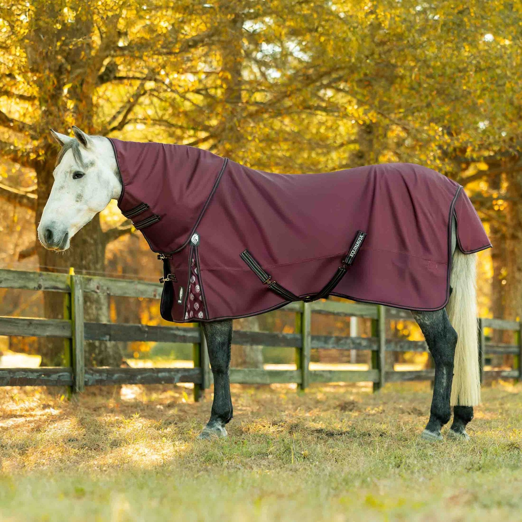 Equinavia Norse 200-g Pony Turnout Neck Cover, Burgundy, Large