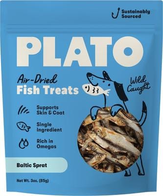 PLATO Wild Caught Baltic Sprat Dog Treats, 3-oz bag - Chewy.com
