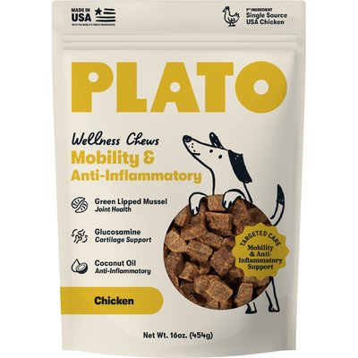 Plato Plato Mobility & Anti-Inflammatory Jerky Supplement for Dogs, 120 count