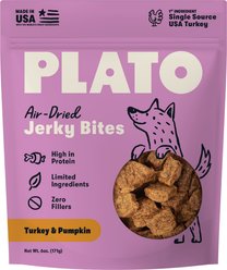 Plato Turkey with Pumpkin Grain-Free Jerky Dog Bites, 6-oz bag