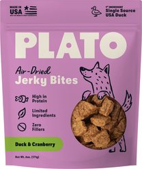 Plato Duck with Cranberry Grain-Free Jerky Dog Bites, 6-oz bag
