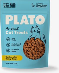 Plato Chicken with Catnip Recipe Air-Dried Cat Treats, 2.5-oz bag