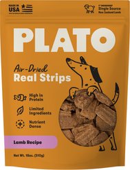 Plato Original Real Strips Lamb Dog Treat, 18-oz bag