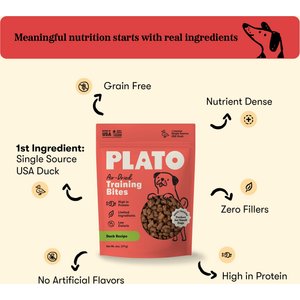 Plato Small Bites Duck Grain-Free Dog Treats, 6-oz bag