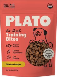 Plato Small Bites Organic Chicken Grain-Free Dog Treats, 6-oz bag