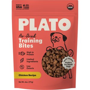 Plato Small Bites Organic Chicken Grain-Free Dog Treats, 6-oz bag