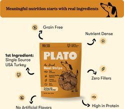 Plato Original Real Strips Turkey & Pumpkin Recipe Grain-Free Dog Treats, 18-oz bag slide 2 of 8