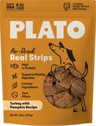 Plato Original Real Strips Turkey & Pumpkin Recipe Grain-Free Dog Treats, 18-oz bag