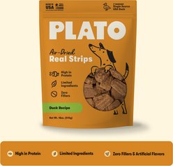 Plato Original Real Strips Duck Recipe Dog Treats, 18-oz bag slide 2 of 9