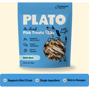 Plato Wild Caught Baltic Sprat Dog Treats, 3-oz bag