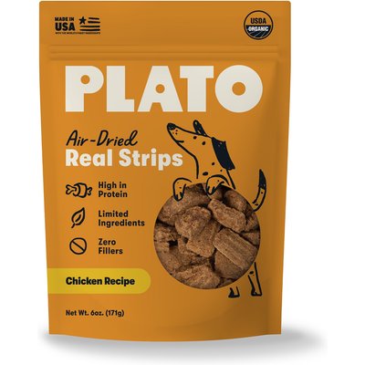 Plato Plato Original Real Strips Chicken Recipe Dog Treats, 6-oz bag