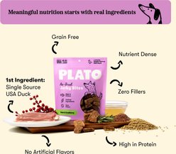 Plato Duck with Cranberry Grain-Free Jerky Dog Bites, 6-oz bag slide 2 of 9