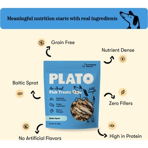 Plato Wild Caught Baltic Sprat Dog Treats, 3-oz bag