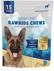 Clenz-a-dent Rawhide Dental X-Large Dog Chews, 15 count