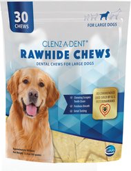 Clenz-a-dent Rawhide Dental Large Dog Chews, 30 count