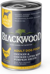 Blackwood Grain-Free Chicken & Chicken Liver with Pumpkin All Life Stages Canned Dog Food, 13-oz, case of 12