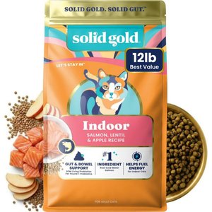 Solid Gold Real Salmon, Lentil & Apple Recipe Grain-Free Indoor Dry Cat Food, 12-lb bag
